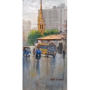 Abdul Hameed, 12 x 24 inch, Acrylic on Canvas, Cityscape Painting, AC-ADHD-079